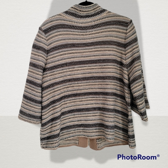 Jillian Jones black,brown, and cream sweater, size large - Picture 2 of 6